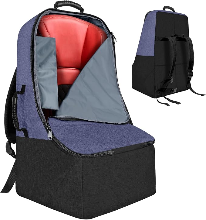 Padded Car Seat Travel Bag for Airplane, Heavy Duty Backpack for Air Travel by ZRRAJOY