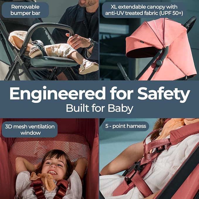 Inglesina Quid³ Stroller, Aurora Pink - Image 6