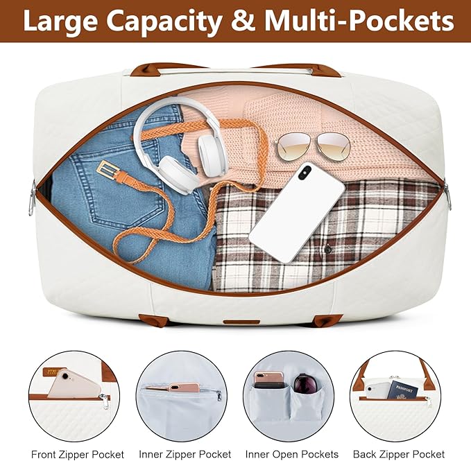 Weekender Bag for Women, Travel Duffel Bag Carry On Overnight Bag - Image 3