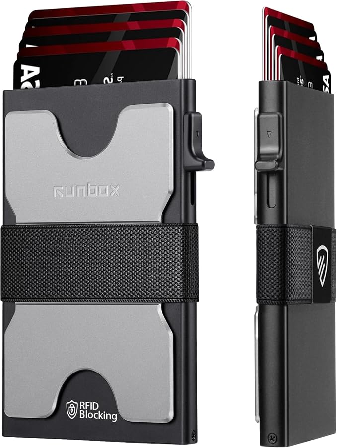Mens Business Card Holder, Slim Card Wallet by RUNBOX