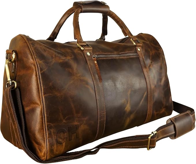 ELIZO Personalized Leather Duffle Bag by LuxuryEngineeredProducts
