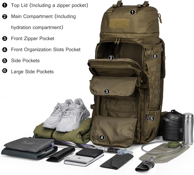 Mardingtop 75L Molle Hiking Internal Frame Backpacks - Image 5