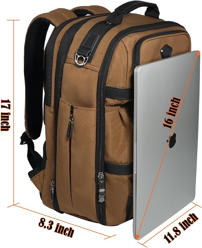 WELKINLAND 20-Pockets Travel Backpack, Carry-On luggage backpacks, 16-Inch - Image 7