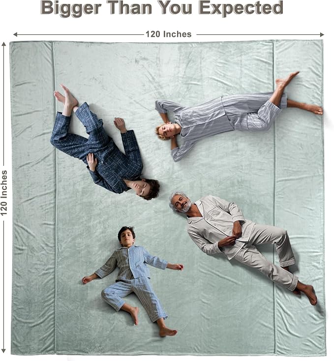PHF Oversized King Fleece Blanket 120"x120", No Shed No Pilling Big Soft Blanket - Image 6