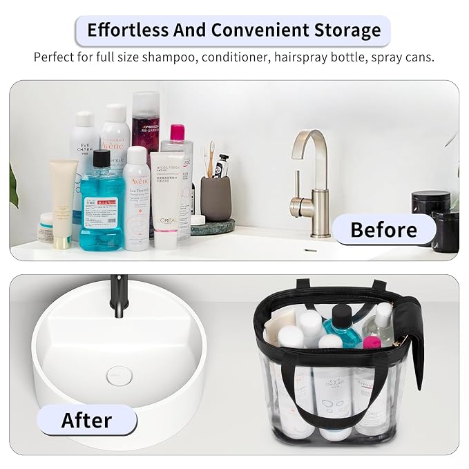 Travel Toiletry Bag, Large Transparent Makeup Bag, Waterproof Clear Tote Bag - Image 5