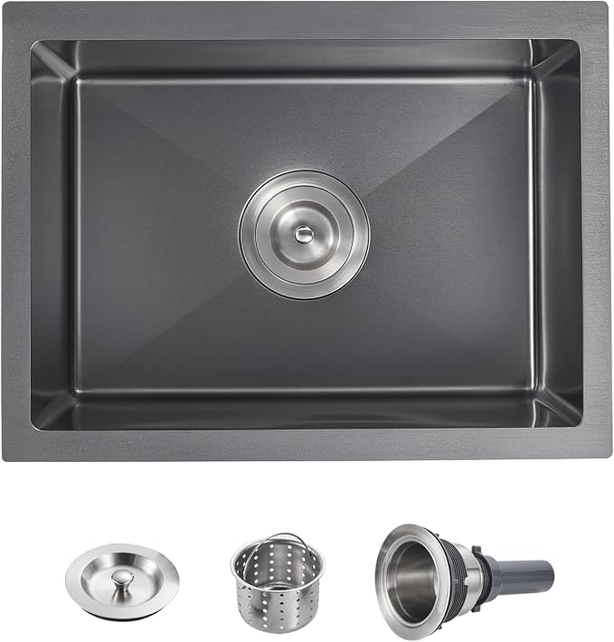 POPFLY 20 Inch Undermount Kitchen Sink, 20×17 Inch 304 Stainless Steel Sink by POPFLY