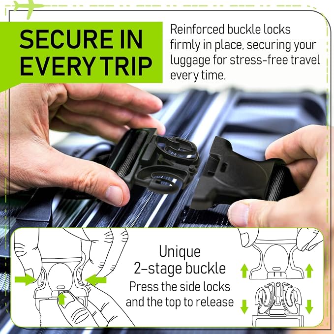 Untethered Ultimate Travel Set: 4 Premium Luggage Straps and 4 Silicone Tags - Image 7