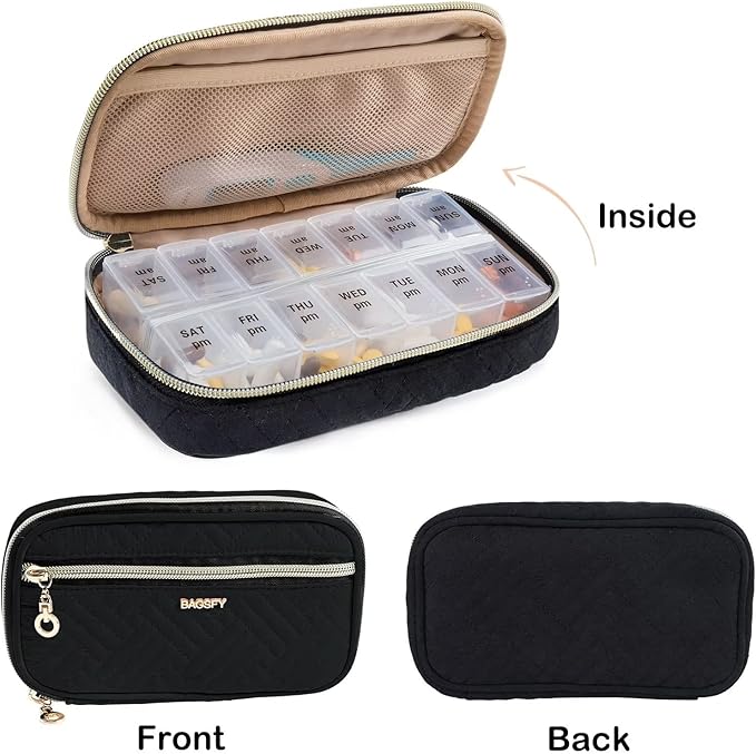 BAGSFY Pill Organizer Case 2 Times a Day- Weekly Medicine Organizer Travel Pill - Image 3