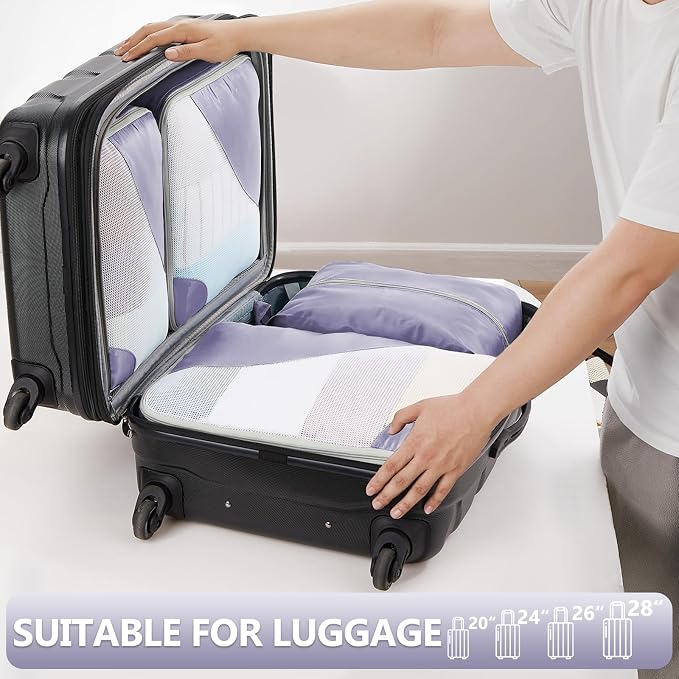 8 Set Packing Cubes for Travel, Gifts for Women Mom, Anti-Tearing Suitcase - Image 5