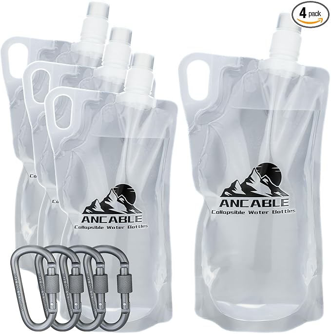 1L Hiking Collapsible Water Bottles by Ancable