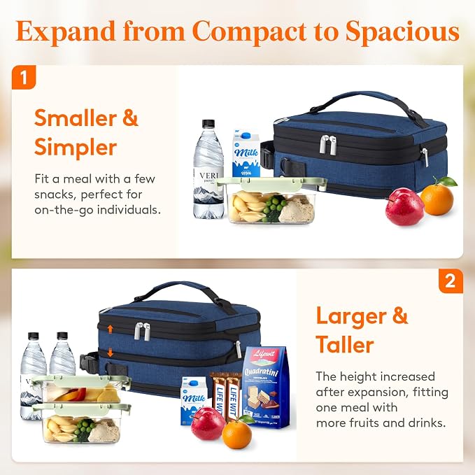 Lifewit Insulated Lunch Box for Men, Expandable Cooler Bag, Freezable Lunch Bag - Image 5