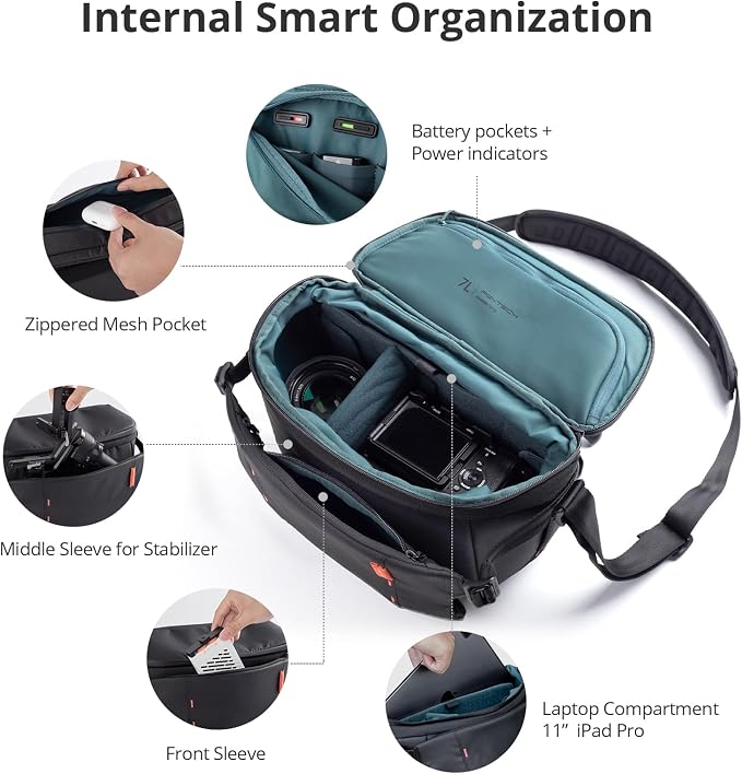 PGYTECH OneMo Sling Camera Bag 7L-9L, waterproof Crossbody Camera Shoulder Bag - Image 2
