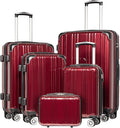 Coolife Luggage Expandable 5 Piece Sets PC+ABS Spinner Suitcase 20 inch 24 inch by COOLIFE