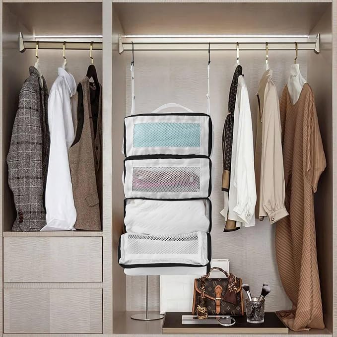 Suitcase Organizer, Travel Luggage Organizer Portable Hanging Travel Shelves - Image 7
