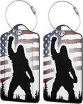 American Flag Leather Luggage Tag by Ovitssrk