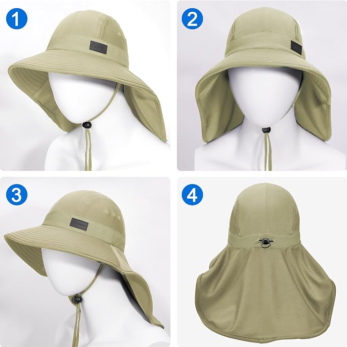 Sukeen Cooling Sun Hat for Men Women UPF50+ Wide Brim Fishing Hat - Image 7