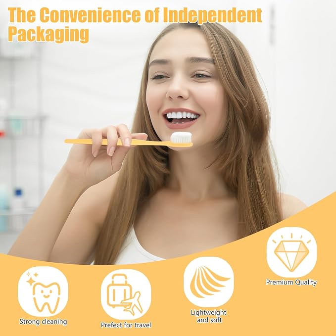 NICEMOVIC 50 Pack Disposable Toothbrushes Bulk - Image 5