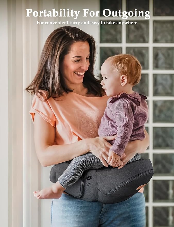 besrey Baby Hip Carrier, Adjustable Waist Belt Carrier, Ergonomic M Position - Image 2