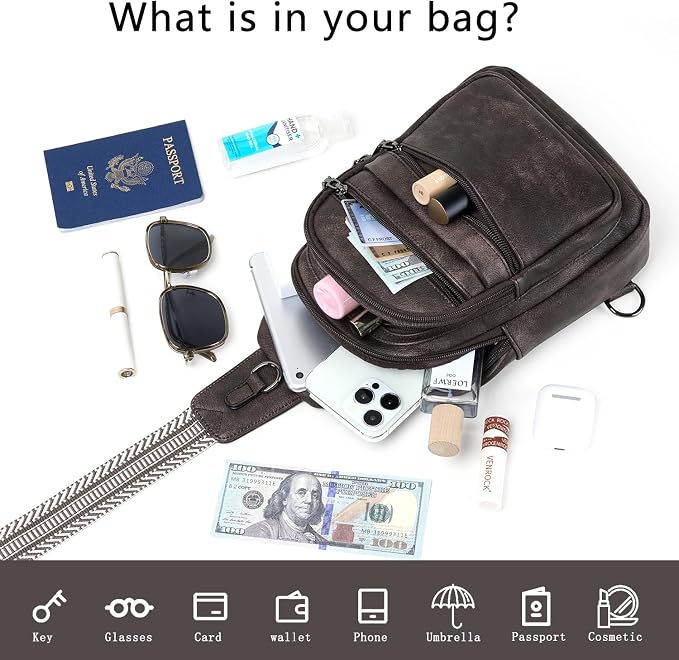 Sling Bag for Women Crossbody Fanny Pack Sling Purse Backpack Vegan Leather - Image 7