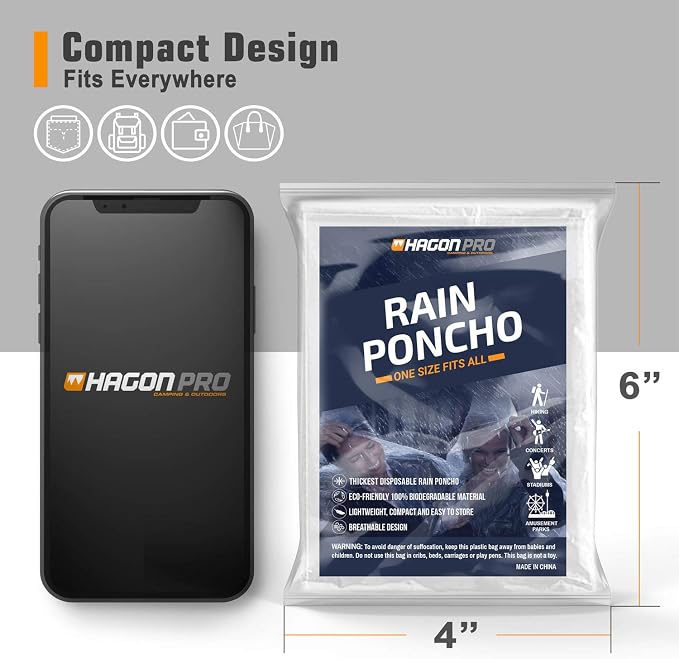Hagon PRO Disposable Rain Ponchos - Image 5
