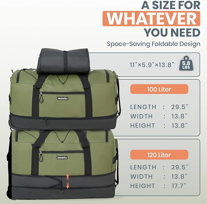 Fanwoli 30'' Rolling Duffel Bag - Image 4