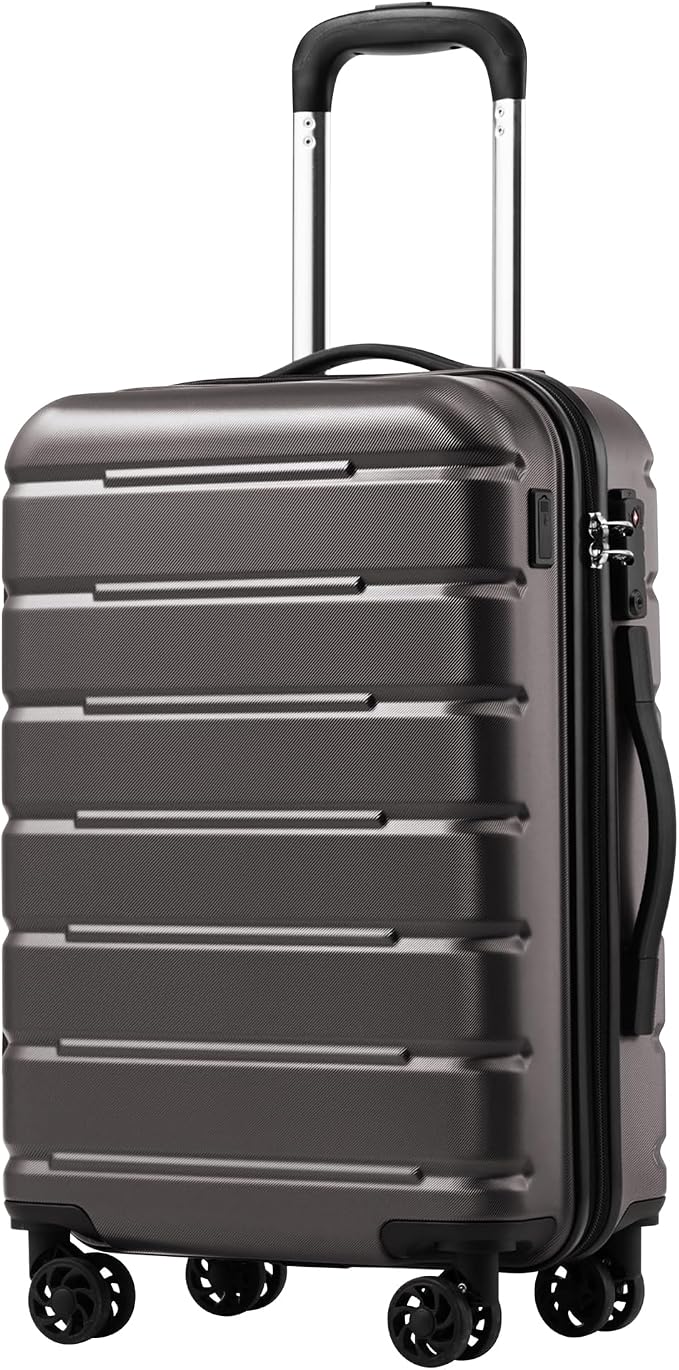 Coolife Luggage Suitcase Carry-on Spinner TSA Lock USB Port Expandable by COOLIFE