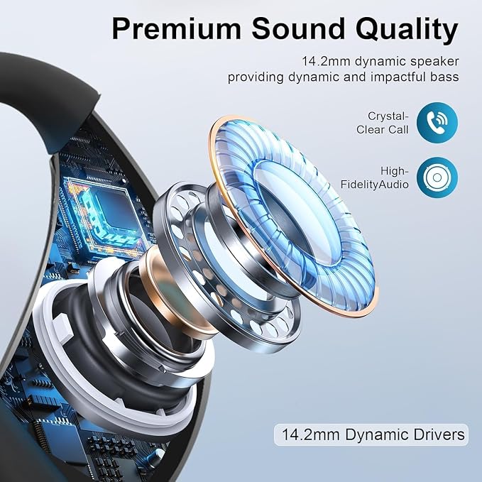 Ultra Ergonomic Open Ear Earbuds, Bone Conduction Over The Bluetooth Headphones - Image 3