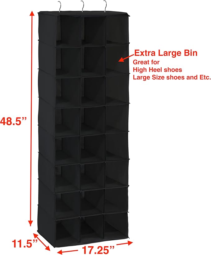 SIMPLE HOUSEWARE Hanging Closet Organizers 24 Section Shoe Shelves - Image 3
