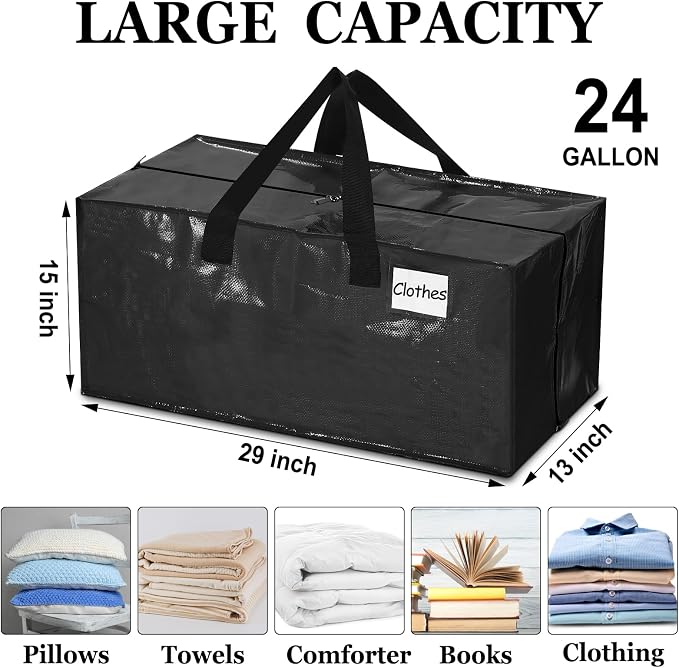 4 Pcs 24 Gallon Large Moving Bags - Image 2