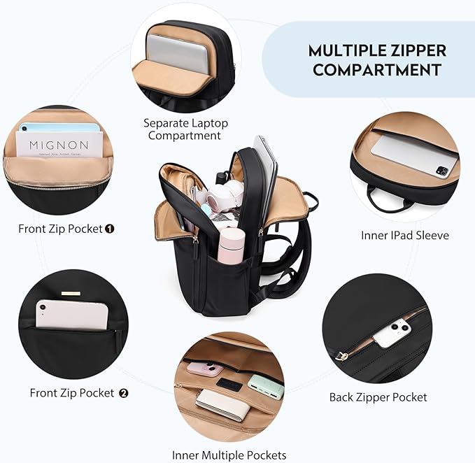 Hiking Travel Backpack for Women Casual Business Weekender Multilayer Laptop Bag - Image 2