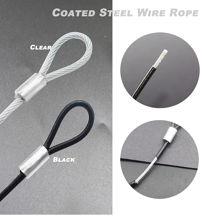 4 pcs 47 inch 5mm Thickness Vinyl Cover Coated Galvanized Steel Wire Cable - Image 4