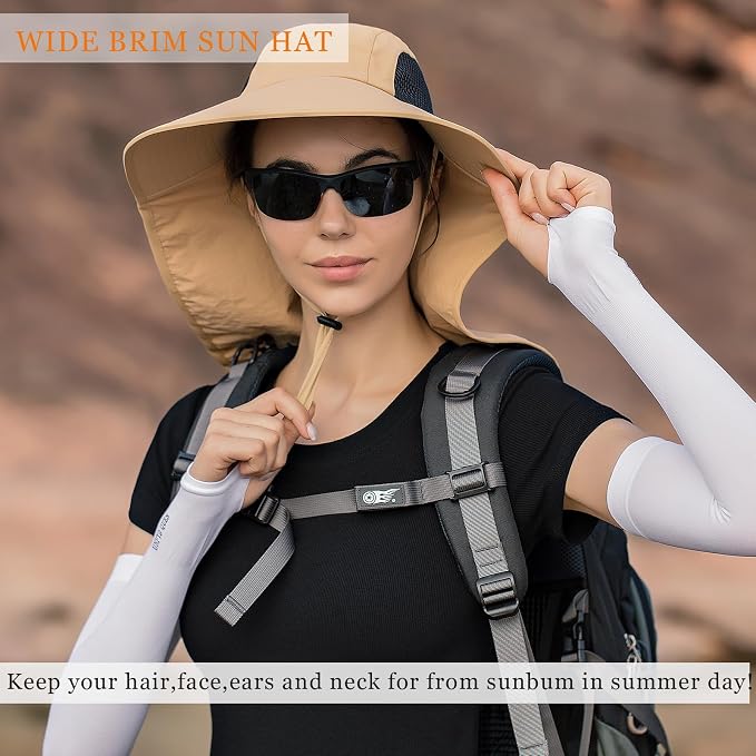 Sun Hat for Men Women with Neck Flap, UPF 50+ UV Protective Hiking Fishing Hats - Image 6