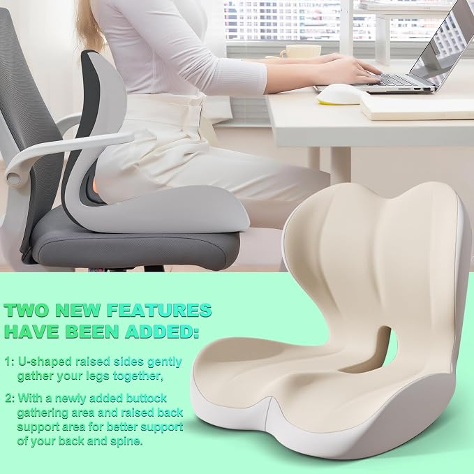 Buttocks Cushion for Office Chair Memory Foam Seat Pad for Butt Support - Image 5
