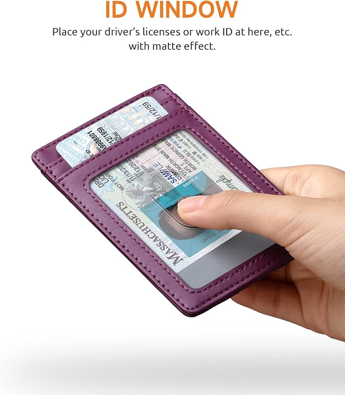 Buffway Mens Slim Wallet, Minimalist Thin Front Pocket Leather Credit Card - Image 4