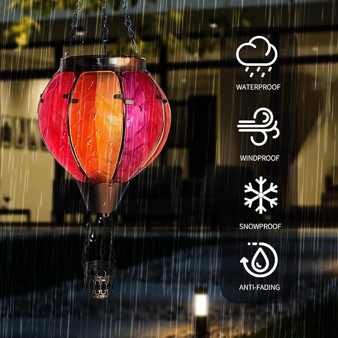 Colorful Hot Air Balloon Solar Lantern - Image 7