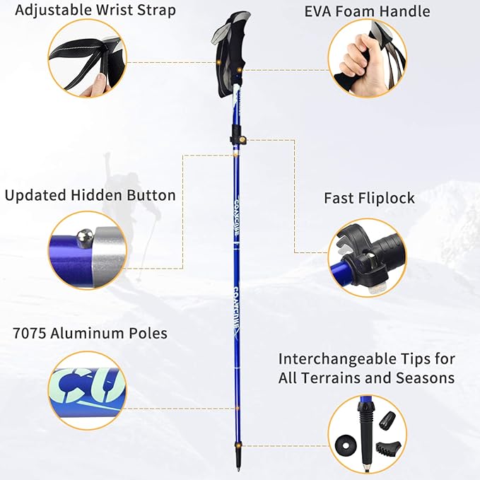 Covacure Trekking Poles Collapsible Hiking Poles - Image 8