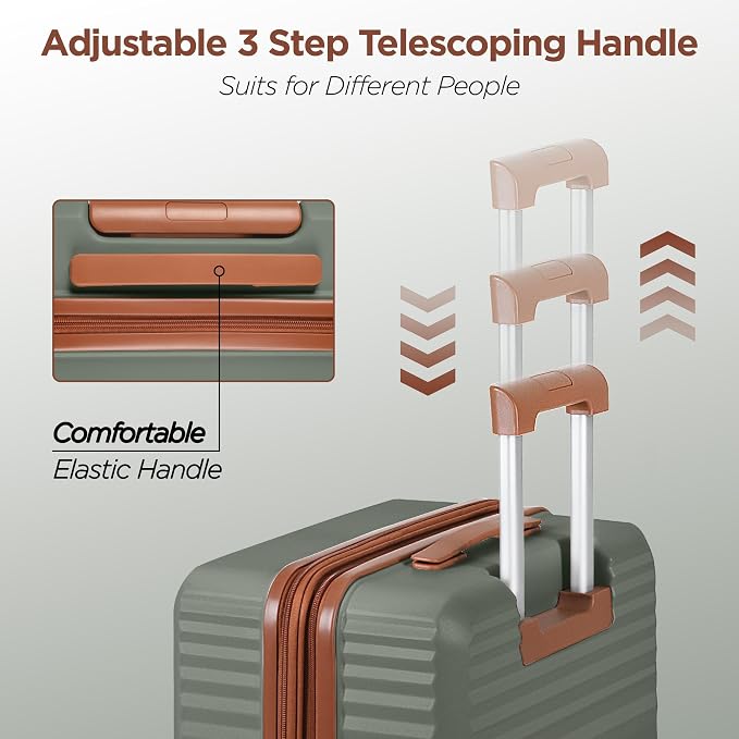 SHOWKOO Luggage Sets 3 Piece Hardside Expandable Suitcase - Image 5