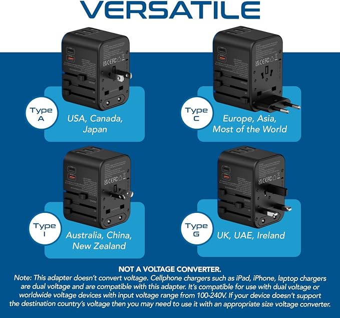 Ceptics Universal Travel Adapter, 35W International Power Adapter - Image 8
