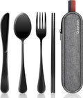 Travel Utensils with Case, Quatish Portable Silverware Set by Quatish