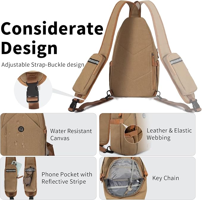 Sling Bag for Men, Crossbody Bag Men Anti Theft Crossbody Bag - Image 5