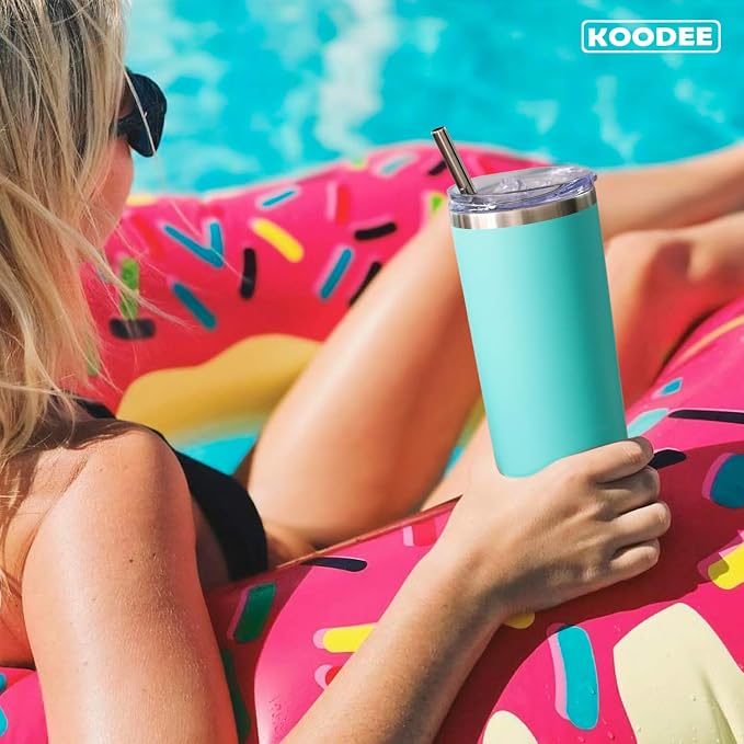 koodee 20 oz Stainless Steel Skinny Tumbler Double Wall Insulated Water Tumbler - Image 7