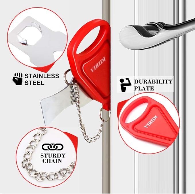 Home Security Door Lock, VIRIDI Portable Travel Doorlocks - Image 3