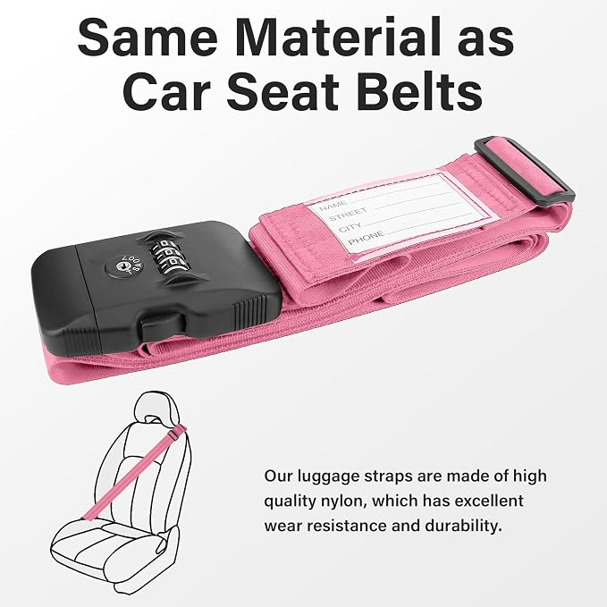 Luggage Straps, 2 Pack Adjustable Heavy Duty Cross Suitcase Straps - Image 4