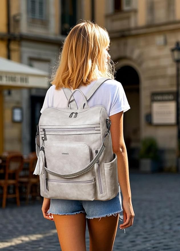 Shrrie Vegan Leather Laptop Backpack - Image 2