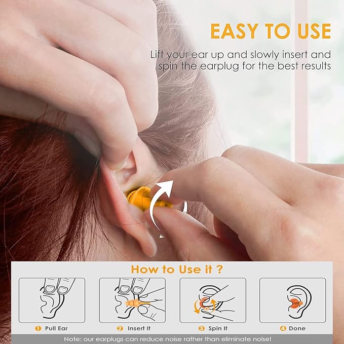Earplugs for Sleeping Noise Cancelling Reusable Silicone Ear Plugs Suitable for - Image 6