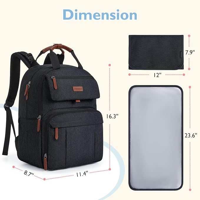 mommore Diaper Bag Backpack, Large Diaper Bag Expandable - Image 5