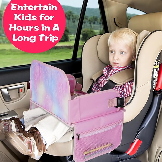 MENZOKE Kids Travel Tray, Car Seat Table Tray, Road Trip Essentials - Image 2