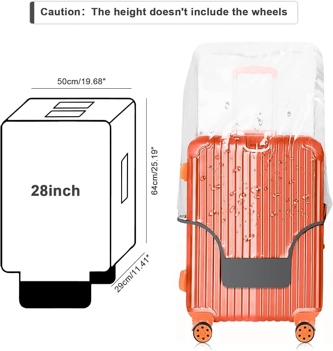 Luggage Cover 28 Inch TSA Approved, Full Clear 3mm Thickness Suitcase Cover - Image 2