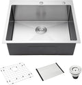 25-Inch Drop-In Kitchen Sink, SINKVINE 25" x 22" Stainless Steel Indoor and by SINKVINE