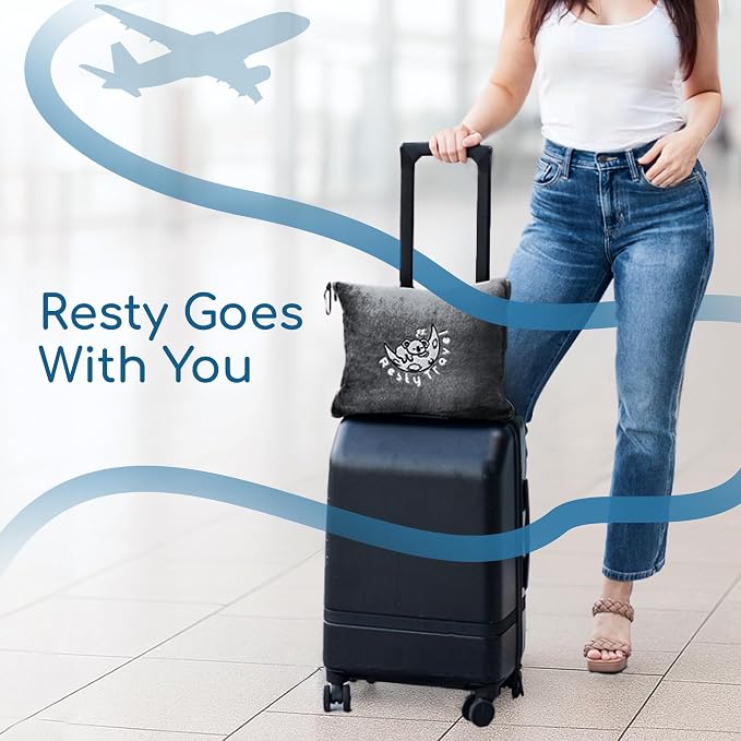 Resty 65"x40" Traveling Airplane Blanket, Deep Gray – Lightweight, Velvety Soft - Image 7